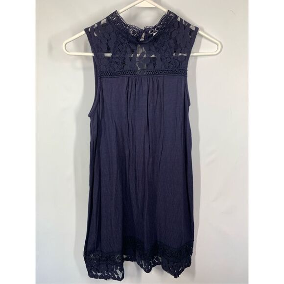 Xhilaration Women’s Sleeveless Lace Mini Dress Navy Size Small - Picture 1 of 9